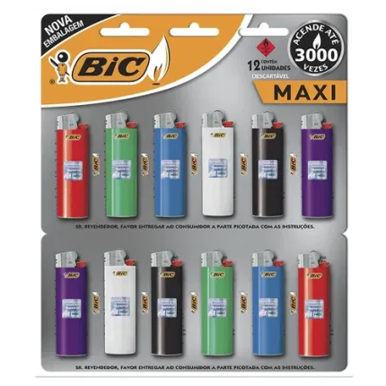 Isqueiro Bic Maxi Cartela c/12