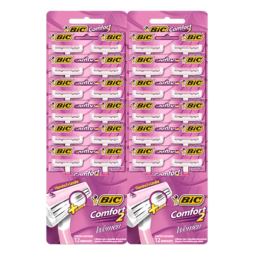 10234-BIC-COMFORT-FOR-WOMEN-ROSA-12X2 Aparelho Bic Comfort For Women 12x2 - Imagem 1