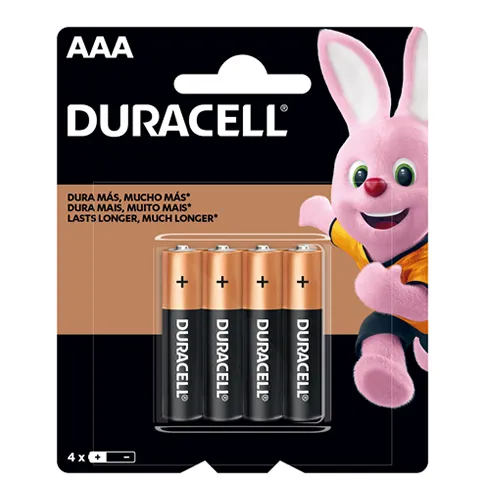 10325-PILHA-DURACELL-PALITO-AAA-CARTELA-C4 Pilha Duracell Palito AAA Cartela c/4 - Imagem 1