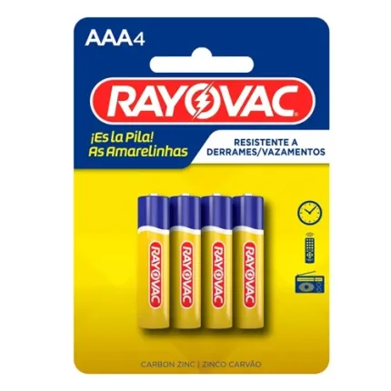 Pilha Rayovac Comum Palito AAA Cartela c/4