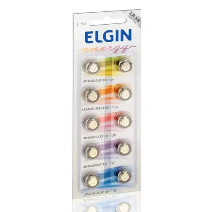 Bateria Elgin LR54 AG10 1130 Cartela c/10