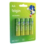 Pilha Elgin Alcalina Pequena AA Cartela c/4
