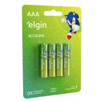 Pilha Elgin Alcalina Palito AAA Cartela c/4