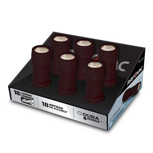 13362-LANTERNA-RAYOVAC-9LEDS-X6BBLK-BANDEJA-COM-6 Lanterna Rayovac 9 Leds Bandeja c/6 - Imagem 1