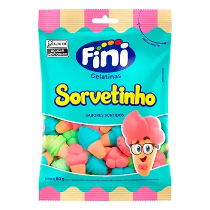 Bala de Gelatina Sorvetinho 80g Caixa c/12
