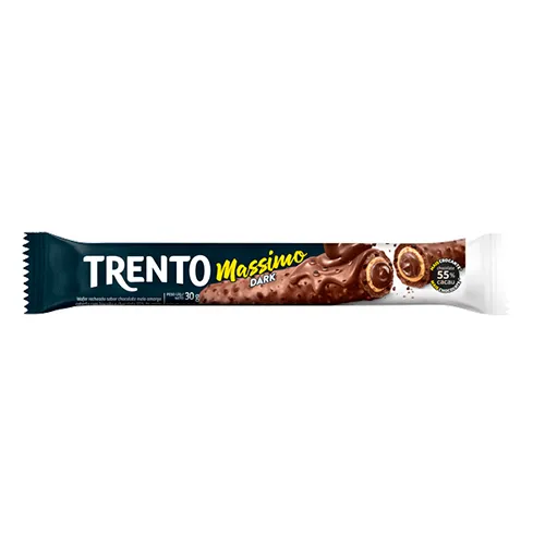 13393-CHOCOLATE-WAFER-TRENTO-MASSIMO-DARK-UNIDADE Chocolate Wafer Trento Massimo Dark 30g Display c/16 - Imagem 2