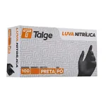 Luva Talge Nitrilica Preta Tamanho P c/100