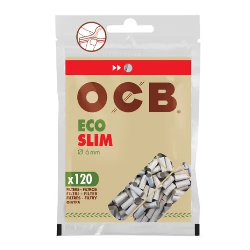 12491-FILTRO-PARA-CIGARRO-OCB-ECOLOGICO-SLIM-6MM-PACOTE-COM-150 Filtro para Cigarro OCB Ecologico Slim Pacote c/120 - Imagem 1