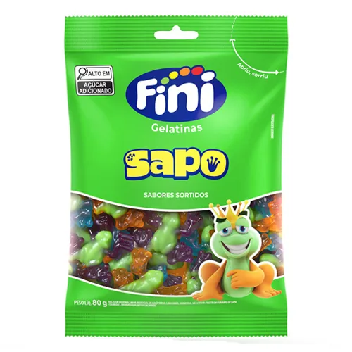 13434-BALA-DE-GELATINA-FINI-SAPO-CAIXA-12-80G Bala de Gelatina Sapo 80g Caixa c/12 - Imagem 1