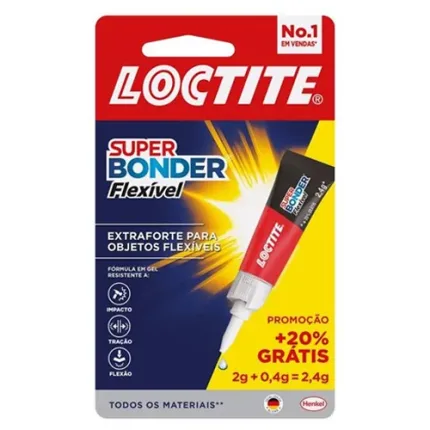 Cola Super Bonder Power Flex Gel 2g + 20% Grátis