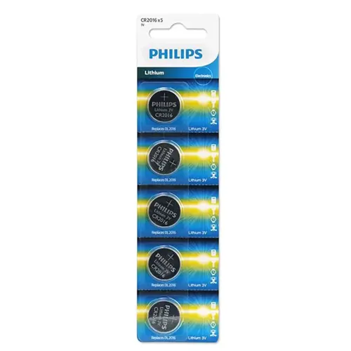 13057-BATERIA-PHILIPS-CR-2016-CARTELA-C5 Bateria Philips CR 2016 Cartela c/5 - Imagem 1